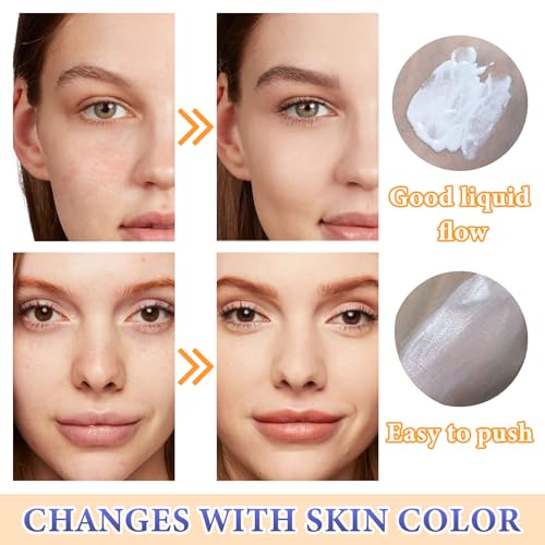 Color Changing Foundation Set - Full Coverage Liquid with Brush