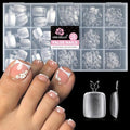 UNA GELLA 312Pcs Toe Nail Tips Squoval 15 Sizes A05-Square Round
