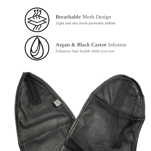 DONNA Argan & Black Castor Oil Satin Lined Mesh Hair Wrap
