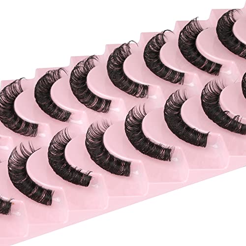 Newcally Cat Eye Mink Lashes - 16MM Wispy D-Curl (10 Pairs)
