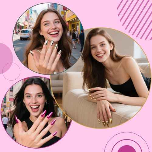 Artdone 16 Jars Chrome Nail Powder Magic White Pearl Kit Mirror Effect Silver Metallic Holographic Dip Nail Powder Decoration Iridescent Aurora Mermaid Pigment