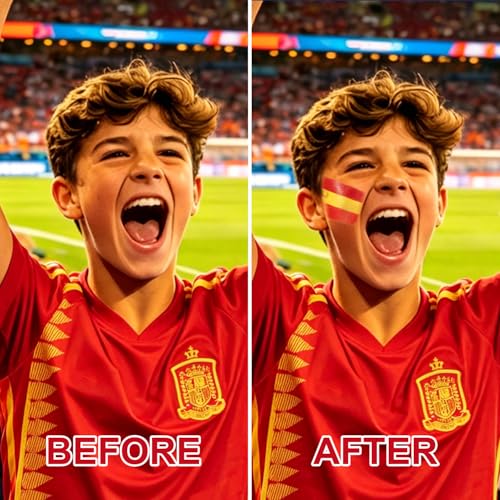 WEEMAY Spain Flag 3-in-1 Face Paint Stick - Sweatproof Sports Body Paint