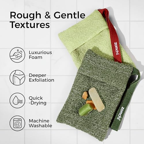 Exfoliating Soap Saver Bags 2-Pack, Gentle & Rough Pouches