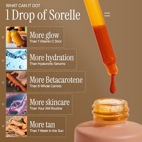 Sorelle Tanning Drops to Drink - 100% Natural Oral Liquid Sunless Tanning Drops Drinkable (50ML)