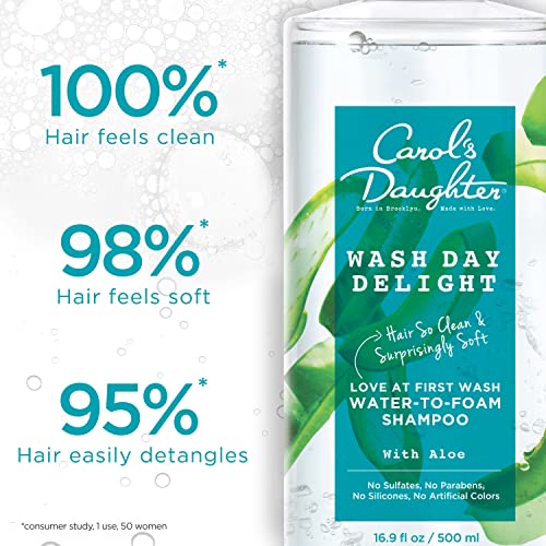 Carol¡¯s Daughter Wash Day Delight Love at First To Foam Sulfate Free Shampoo with Aloe and Micellar Water, Paraben and Silicone Free, Micellar Shampoo for Kinky, Curly Hair, 16.9 fl oz