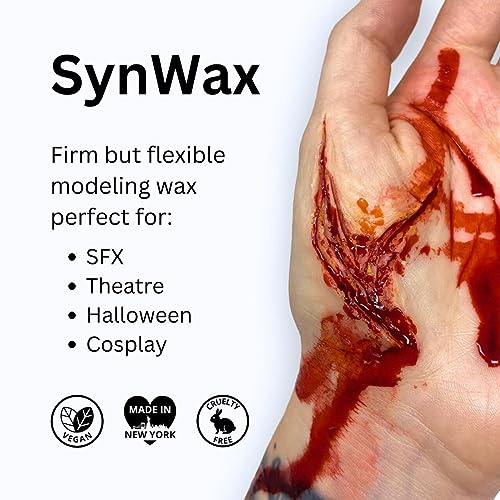 Mehron Makeup SynWax | Firm Modeling Wax for Special FX | Scar Wax SFX Makeup For Fake Scars, Fake Wounds, & Halloween Effects 0.4 Oz (11 g)