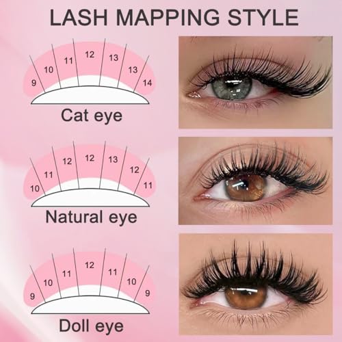 Lashes Extension Kit 640pcs False Eyelashes Clusters 30D+40D+50D, DIY Individual Lash Kit 8-18mm with Eyelash Tools Set