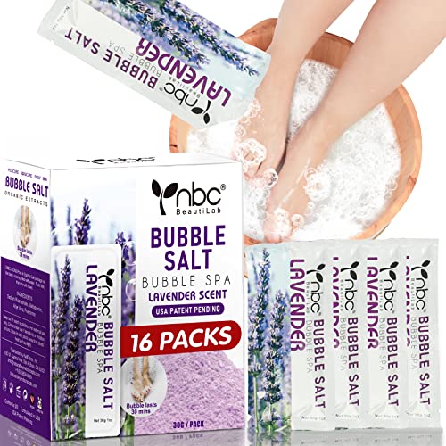 nbc BeautiLab Lavender Foot Spa Soak Salts for Dry Cracked Feet, 16 Pack