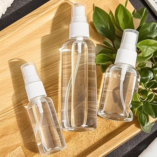 4-Pack Clear Travel Spray Bottles Leakproof for Face Hair Toner