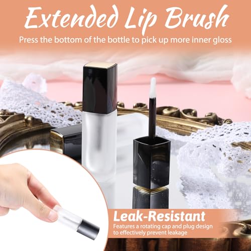 5ml Frosted Glass Lip Gloss Tubes with Wands & Stoppers