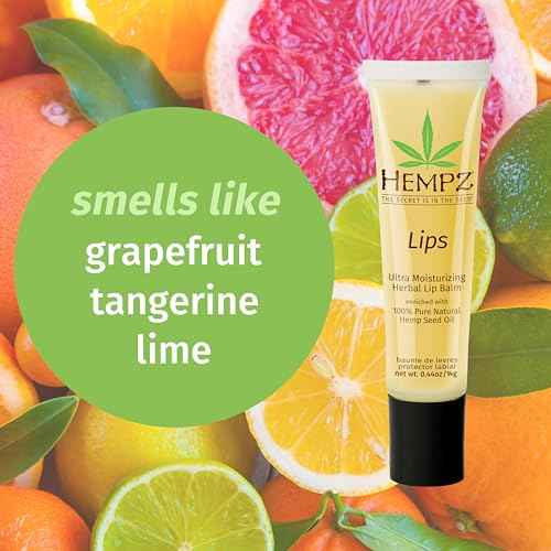 Hempz Original Lip Balm, 3-Pack, travel essential for dry cracked lips, ultra hydrating gloss, .44 oz