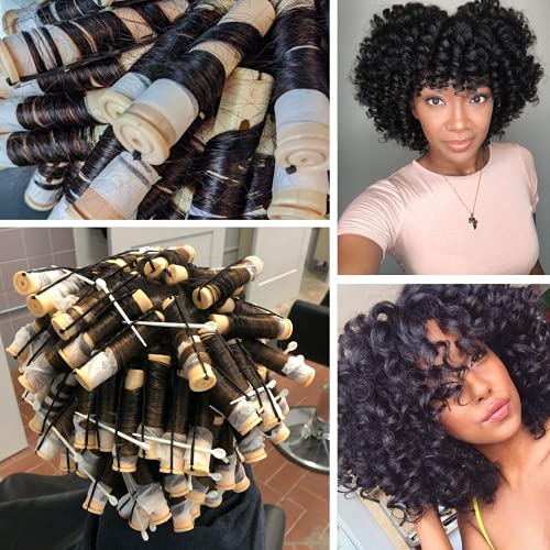 Large Hair Perm Rod Set for Natural Curling - 40 Beige Long & Short Hair Curlers
