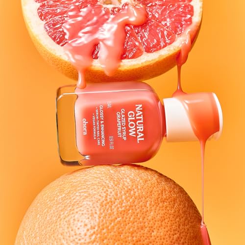 ohora 2-in-1 Sheer Nail Polish & Strengthener Grapefruit 15mL – Tinted Nail Concealer & Hardener for Damaged Nails