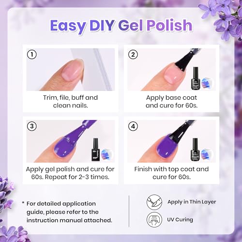 Beetles Purple Gel Nail Polish Set, and Dark Blue Gel,
