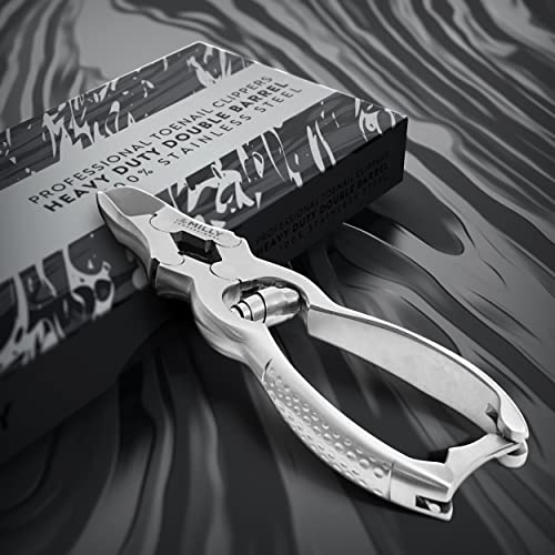 High Carbon Steel Professional Nail Clippers for Seniors & Podiatrist Toenail Clippers | Hammer Forged to Trim Thick or Hard Toenails | Heavy Duty Toenail Clippers for Thick Toenails (Silver)