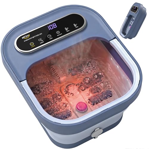 ALLJOY Blue Foldable Heated Foot Spa with Touch Screen & Massage