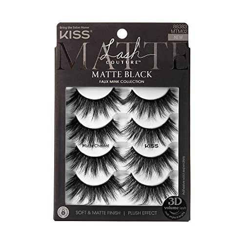 KISS Matte Cheviot False Eyelashes 18-20mm, 4 Pairs