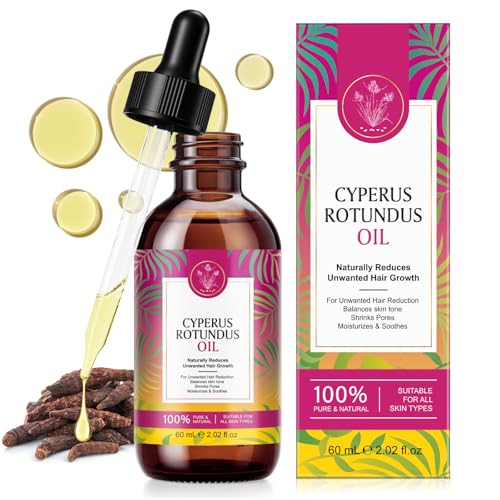 Cyperus Rotundus Hair Removal Oil - Natural Skin Soothing & Pore Refining, 2 Fl Oz