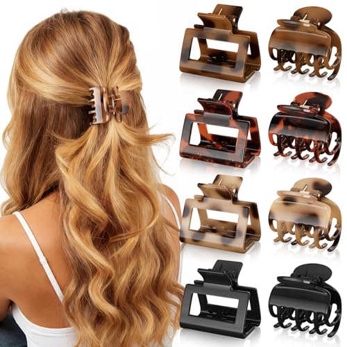 Medium Claw Clips for Women - 8 PC Hair Clips Set