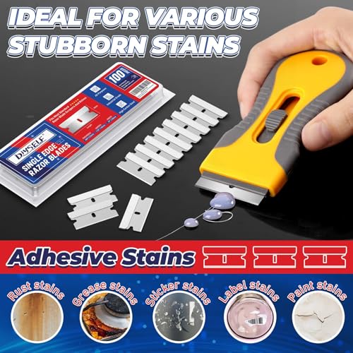 DIYSELF 600-Pack Single Edge Razor Blades, Industrial Scraper Razor Blades