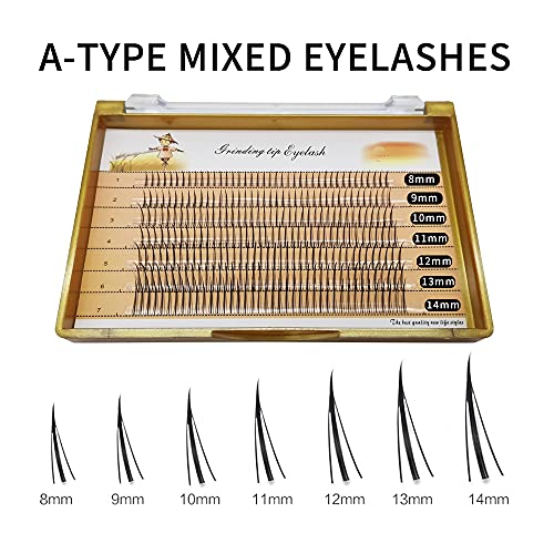 Fishtail Eyelash Extensions Mix Length 10D A Curl Clusters