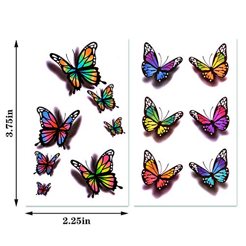 Butterfly Temporary Tattoos Stickers, 252Pcs 60 Sheets
