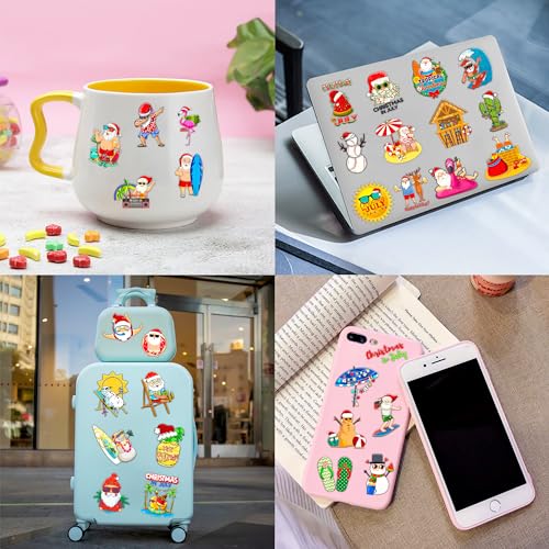 103 PCS Christmas Santa Summer Fun Temporary Tattoos Theme Birthday Party Supplies Favors Decor Decorations Beach Hawaii Hawaiian Xmas Aloha Tattoo Stickers Gifts For Kids Boys Girls School Prizes