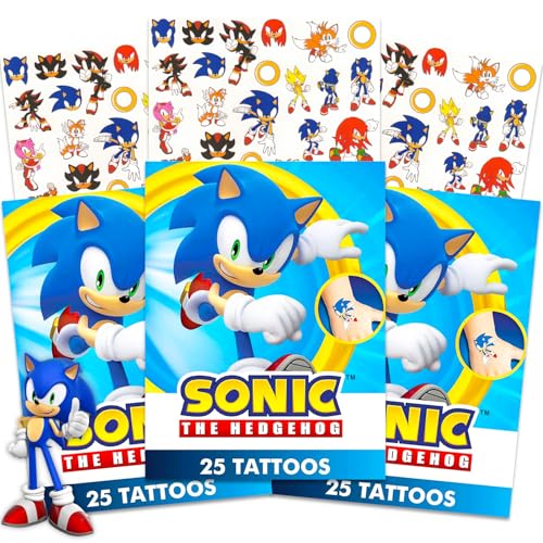 Sonic the Hedgehog Temporary Tattoos - 75 Designs Party Favors