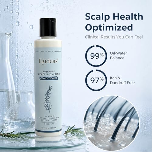 Rosemary Keratin Conditioner for Damaged Hair - Hydrating & Smoothing, 7.4 Fl Oz