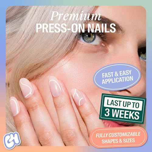 Chillhouse - Chill Tips Press on Nails Kit - She's the Prize Bundle (3-Pack) - 30 Nail Shapes & Sizes - Up to 3 Weeks Wear - Customizable Fit, Reusable - Latina Founded, Women Owned, Beauty, Self Care