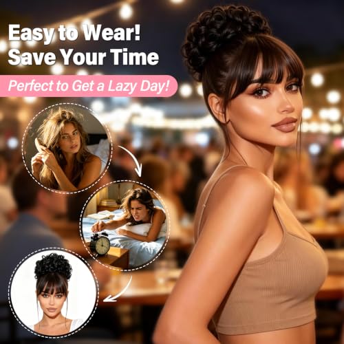 Messy Bun Hair Piece Curly Synthetic Hairpiece with Drawstring