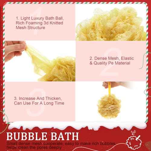 12 Pcs Thanksgiving Bath Loofah Sponge Orange Harvest Loofah Exfoliating Body Scrubber Shower Sponge 50g Mesh Shower Pouf Balls Gift Set for Women Men Bathing Accessories(Red,Green,Gold)