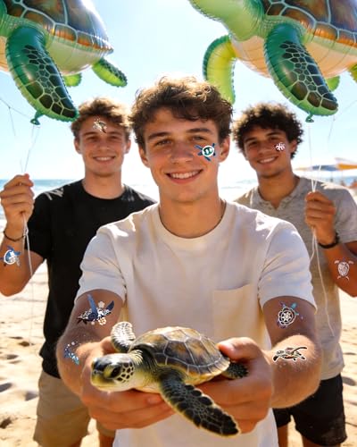 Luminous Turtle Temporary Tattoos Glow Dark 168 Pieces