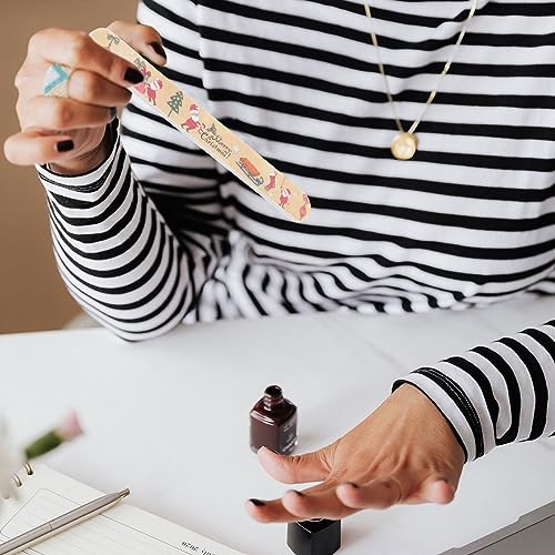 12Pcs Christmas Nail Files Double Sided Nail File and Buffers Emery Boards for Natural and Acrylic Nails Manicure Pedicure Tools Random Style