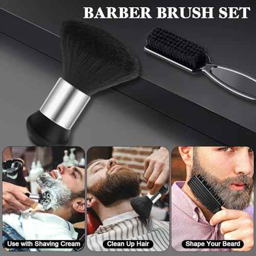 DUAIU 9Pcs Hair Comb Set, Professional Barber Combs for Hair Cutting and Styling - Premium Grade Hair Spray Bottle Neck Duster Barber Brush Set, Taper Texture Clipper Comb Tools for Men Boys