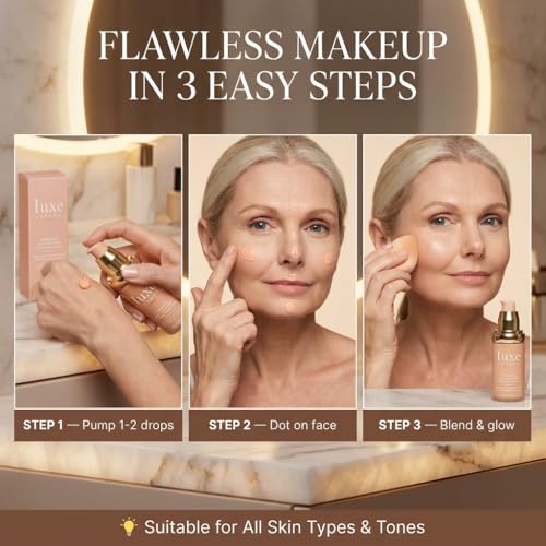 Iuxe Chroma Color Changing Foundation for Mature Skin - Hydrating & Longwear