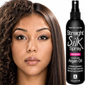JuniorLabs 6oz Straight Silk Spray with Moroccan Argan Oil Heat Protectant & Detangler - Alcohol-Free, Up to 450°F