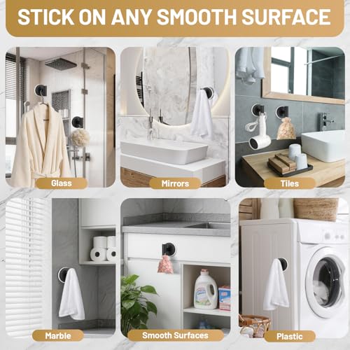 Suction Cup Shower Hooks - Heavy Duty Rust-Resistant, 15 LB