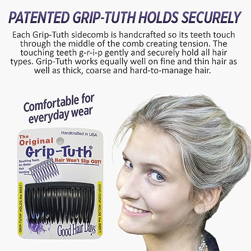 Good Hair Days Grip-Tuth Side Combs 2 3/4" - 2 Pack