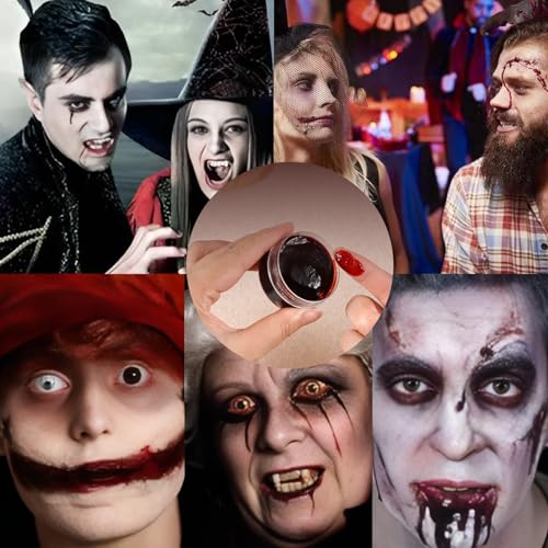 6PCS Halloween Fake Blood Makeup Kit£¬Washable for Scar Wound and Clothes Realistic Face Paint Wounds Costume Blood For Vampire, Zombie, Clown Cosplay Red£¬Stipple Sponge £¬ Cleansing Soap and Gauze