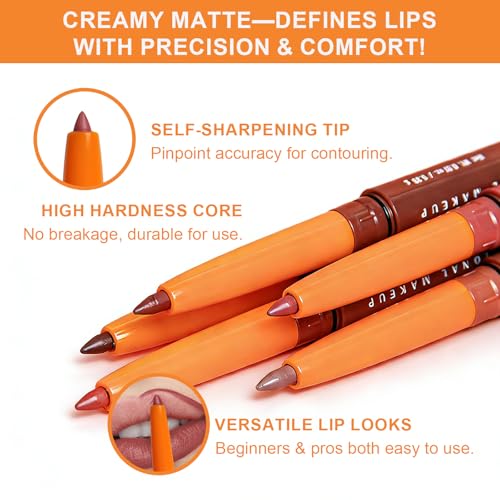 MĒTYSUR Waterproof Lip Liner - Precise Tip, 10-Hour Wear