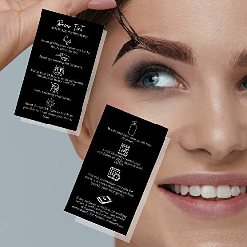 50 Pack Eyebrow Tinting Aftercare Cards 2x3.5 inch
