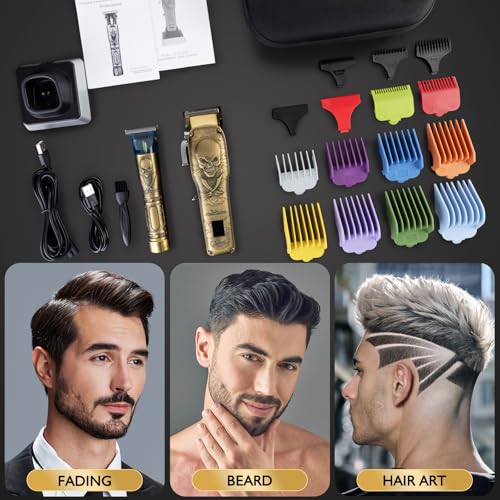 Audoc Professional Cordless Hair Clippers for Men Pro Li Outliners Trimmer Low Noise Hair Trimmer for Men Quiet Metal Housing Hair Cutting Kit for Home Barber Kid Father