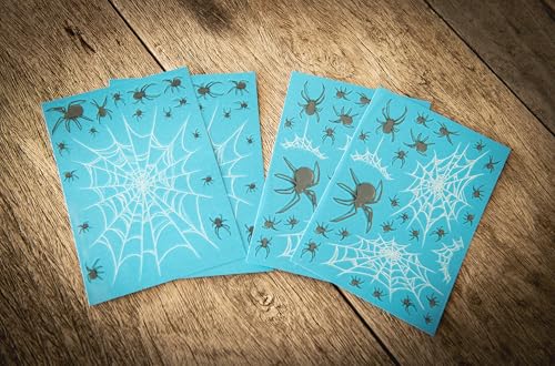 Halloween Spider Web Face Tattoos - 2 Complete Looks