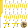 Chuangdi 24 Pcs Hair Perm Rods with Steel Rat Tail Comb