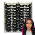 25MM Lashes Mink Fluffy Long 20 Pairs Dramatic 3D Mink Lashes Pack, Reusable 5D Thick Long 25 MM False Faux Mink Eyelashes Bulk