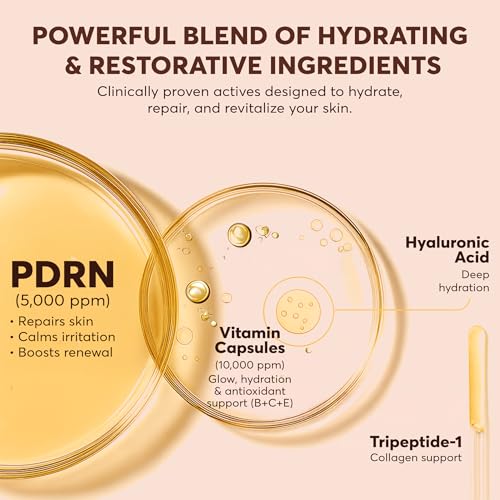 PDRN Salmon DNA Serum ? Anti-Aging Face Serum with Hyaluronic Acid, Tripeptide & Vitamins (10,000ppm) ? Hydrating Facial Serum for Blemishes, Collagen Boost & Fine Lines ? Korean Skincare ? 1 Fl Oz