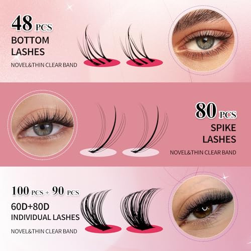 FADVAN Wispy Lash Clusters 318PC DIY Eyelash Extensions Kit