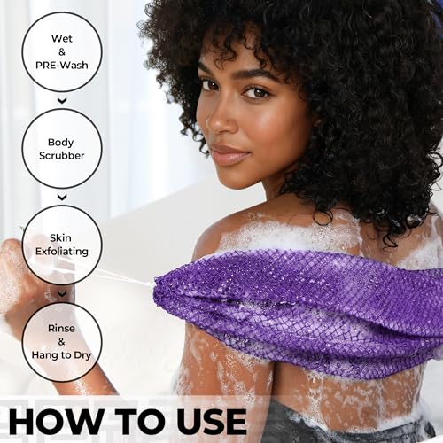 African Net Sponge Exfoliating Body Scrubber - 2 Pack