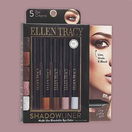 ELLEN TRACY Eyeshadow and Liner Stick Collection | 5 Piece Set | Smudge Proof, Blendable, and Long Lasting| Enhance Your Eyes with Vibrant Colors and Precise Definition